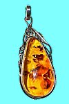 Silver Amber Gemstone handcrafted Pendant jewelry