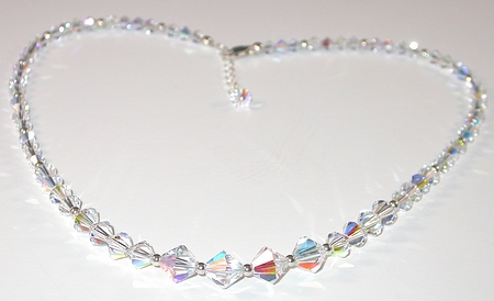 Clear AB swarovski crystal choker wedding bridal bride jewelry sterling silver necklace