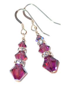 amethyst purple earrings amethyst earrings sterling silver amethyst swarovski crystals, prom wedding jewelry, clip-on pierced earrings